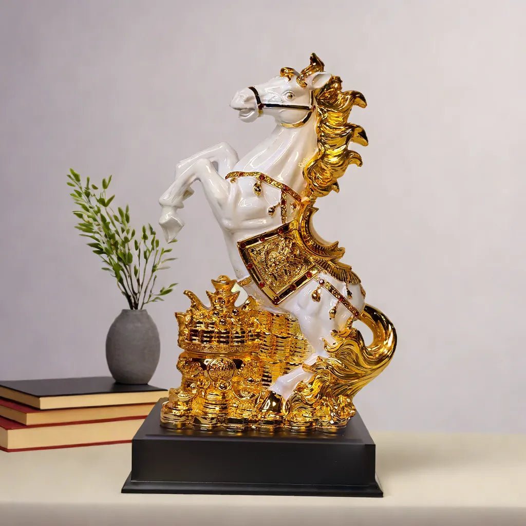 Regal Golden Horse Sculpture - Memories Insite